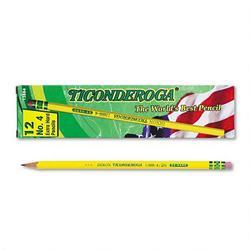 Dixon Ticonderoga Co. Ticonderoga Yellow Pencil, #4 Extra Hard Lead, Dozen