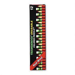 Dixon Ticonderoga Co. Ticonderoga® Erasable Colored Pencils®, 2.6mm lead, Carmine Red, Dozen
