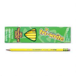 Dixon Ticonderoga Co. Ticonderoga® Tri Write® Pencil, Triangular Barrel, Yellow, #2/HB Lead, Dozen