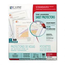 C-Line Products, Inc. Top Load Clear Poly Standard Sheet Protectors for 11 x 8 1/2 Inserts, 50/Box