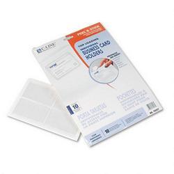 C-Line Products, Inc. Top Load Self Adhesive Business Card Holders, Clear Sleeves, 3 1/2 x 2, 10/Pack