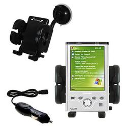 Gomadic Toshiba e750 Auto Windshield Holder with Car Charger - Uses TipExchange