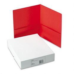 Avery-Dennison Two Pocket Portfolios, Embossed Paper, 30 Sheet Capacity, Red, 25/Box