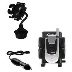 Gomadic UTStarcom CDM-105 Auto Cup Holder with Car Charger - Uses TipExchange