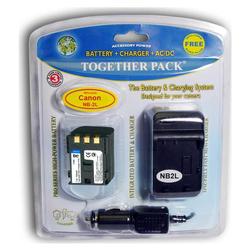 Accessory Power VALUE PACK: Pro Series CANON NB-2L NB-2LH NB2L Equivalent Camera Battery & Compact One-Piece Wall C