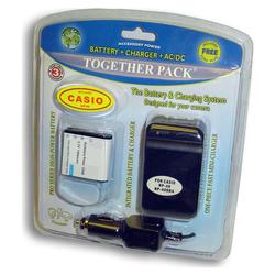 Accessory Power VALUE PACK: Pro Series CASIO NP-40 / NP-40DBA Equivalent Camera Battery & Compact One-Piece 100-240