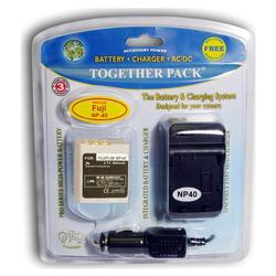 Accessory Power VALUE PACK: Pro Series FUJI NP-40 / PENTAX D-LI8 Equivalent Digital Camera Battery & Compact One-pie