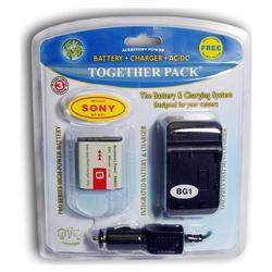 Accessory Power VALUE PACK: Pro Series SONY NP-BG1 Equivalent Digital Camera Battery & Compact One-piece Wall Charge