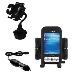 Gomadic Verizon XV6700 Auto Cup Holder with Car Charger - Uses TipExchange