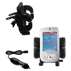Gomadic Vodaphone VPA IV Auto Vent Holder with Car Charger - Uses TipExchange