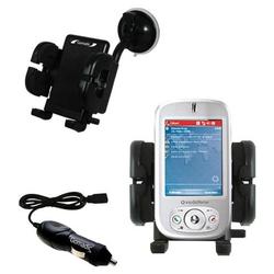 Gomadic Vodaphone VPA IV Auto Windshield Holder with Car Charger - Uses TipExchange