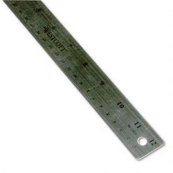 Acme United Corporation Westcott® Stainless Steel Ruler with Hang Up Hole, Cork Back, 12 Long
