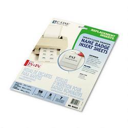 C-Line Products, Inc. White Laser/Ink Jet Badge Inserts for 3 1/2x2 1/4 Holder, 8/Sheet, 7 Sheets/Pack
