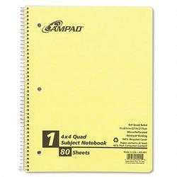 Ampad/Divi Of American Pd & Ppr Wirebond WireLock® Quad Rule Notebook, 80 Sheets