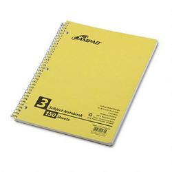 Ampad/Divi Of American Pd & Ppr Wirebound 3 Subject Notebook, Flush Cut Dividers, College Rule, 150 Sheets
