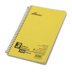 Ampad/Divi Of American Pd & Ppr Wirebound 3 Subject Notebook with Dividers, 9 1/2 x 6, College Rule, 150 Sheets