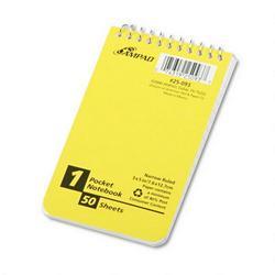 Ampad/Divi Of American Pd & Ppr Wirebound Pocket Memo Book, 3 x 5, Narrow Rule, Top Bound, 50 Sheets/Book