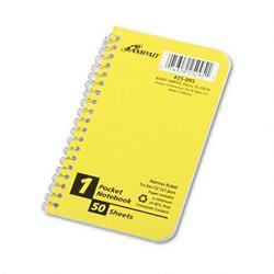 Ampad/Divi Of American Pd & Ppr Wirebound Pocket Memo Book, 5 x 3, Narrow Rule, Side Bound, 50 Sheets/Book