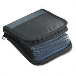 Advantus Corporation Zippered CD Wallet/Carying Case with Sleeves, 24 CD/DVD Capacity, Gray/Black