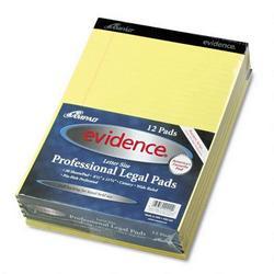 Ampad/Divi Of American Pd & Ppr evidence® perforated 8 1/2x11 3/4 pads, legal rule, red margin, canary, 50 sheets, dozen