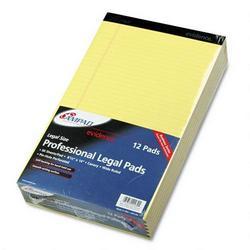 Ampad/Divi Of American Pd & Ppr evidence® perforated 8 1/2x14 pads, legal rule, red margin, canary, 50 sheets, dozen