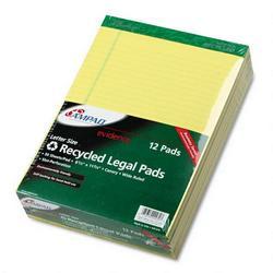 Ampad/Divi Of American Pd & Ppr evidence® recyc. perforated 8 1/2x11 3/4 legal rule pads, margin, canary, 50 sheets, doz