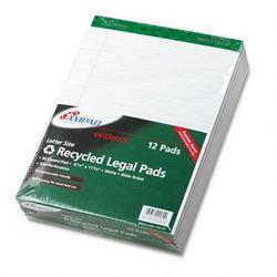 Ampad/Divi Of American Pd & Ppr evidence® recycled perforated 8 1/2x11 3/4 legal rule pads, margin, white, 50 sheets,doz