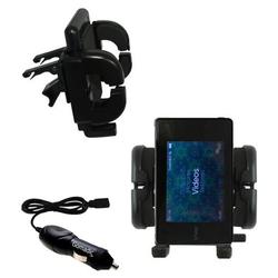 Gomadic iRiver B20 Auto Vent Holder with Car Charger - Uses TipExchange