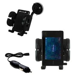 Gomadic iRiver B20 Auto Windshield Holder with Car Charger - Uses TipExchange