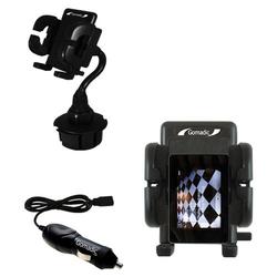 Gomadic iRiver Clix Auto Cup Holder with Car Charger - Uses TipExchange