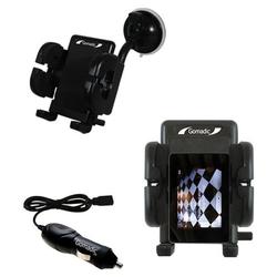 Gomadic iRiver Clix Auto Windshield Holder with Car Charger - Uses TipExchange