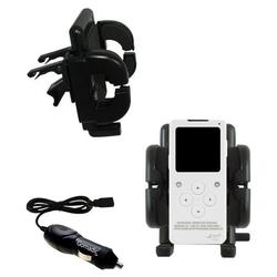 Gomadic iRiver E10 Auto Vent Holder with Car Charger - Uses TipExchange
