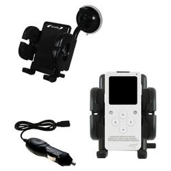 Gomadic iRiver E10 Auto Windshield Holder with Car Charger - Uses TipExchange