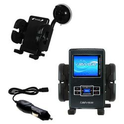 Gomadic iRiver H340 Auto Windshield Holder with Car Charger - Uses TipExchange