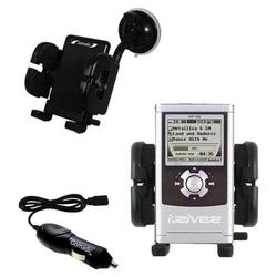Gomadic iRiver iHP-110 Auto Windshield Holder with Car Charger - Uses TipExchange