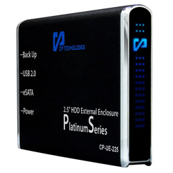 CP TECHNOLOGIES 2.5IN ESATA USB 2.0 HDD ENCLENCLOSURE W/ONEBTN BACKUP
