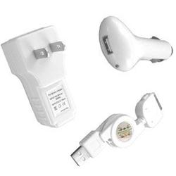 Wireless Emporium, Inc. 3-in-1 Charger Kit for Apple iPhones & iPods (White)