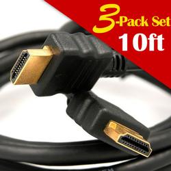 Eforcity 3 x 10' 3M HDMI M/M Digital GOLD CABLE for PLASMA HDTV
