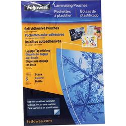 Fellowes 4 1/4 x 2 1/2 Self Adhesive Laminating Pouches, 5/Pack