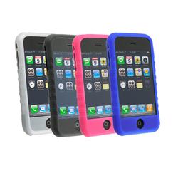 Eforcity 4 PACK RUBBER SILICONE SKIN CASE FOR APPLE iPHONE 4/8GB