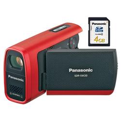 Panasonic 4GB SD CARD RED H2O/SHCK RESIST CAMCORDER KIT (KIT 4GBSD/REDSW20R)