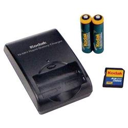 KODAK 8480477 Kodak 2x AA Batteries with K4500 Charger and 256MB SD Memory Card Bundle