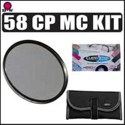B&W B+W 58mm Circular Polarizer MC Glass Filter Kit f/Canon EF-S 55-250/4.0-5.6 IS Telephoto Zoom
