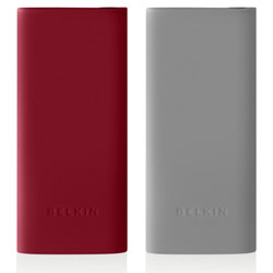 Belkin Simple Silicone Sleeve - 2-pack for iPod nano (4th Gen) - Red/Gray