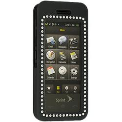 Wireless Emporium, Inc. Black Bling Rubberized Snap-On Protector Case for Samsung Instinct M800