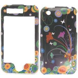 Wireless Emporium, Inc. Black w/Circles & Flowers Snap-On Protector Case Faceplate for Apple iPhone 3G