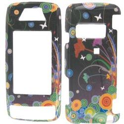 Wireless Emporium, Inc. Black w/Circles & Flowers Snap-On Protector Case Faceplate for LG Voyager VX10000