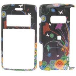 Wireless Emporium, Inc. Black w/Circles & Flowers Snap-On Protector Case Faceplate for LG enV2 VX9100