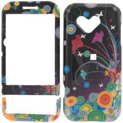 Wireless Emporium, Inc. Black w/Circles & Flowers Snap-On Protector Case Faceplate for T-Mobile G1/Google Phone