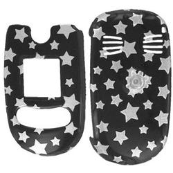 Wireless Emporium, Inc. Black w/Glitter Stars Snap-On Protector Case Faceplate for LG VX8350